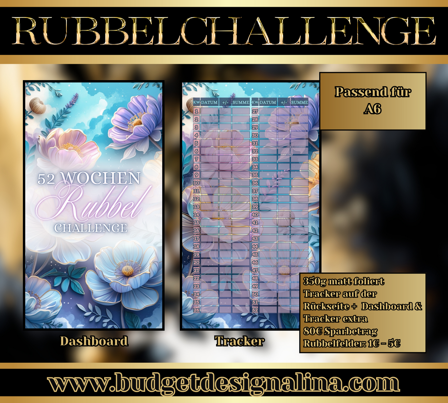 52 Wochen Rubbelchallenge zum einheften