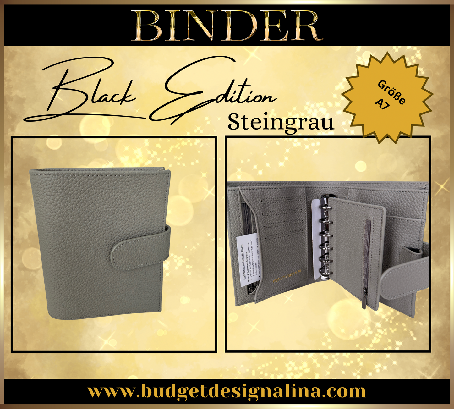 A7 Binder BLACK EDITION (grobe Struktur)