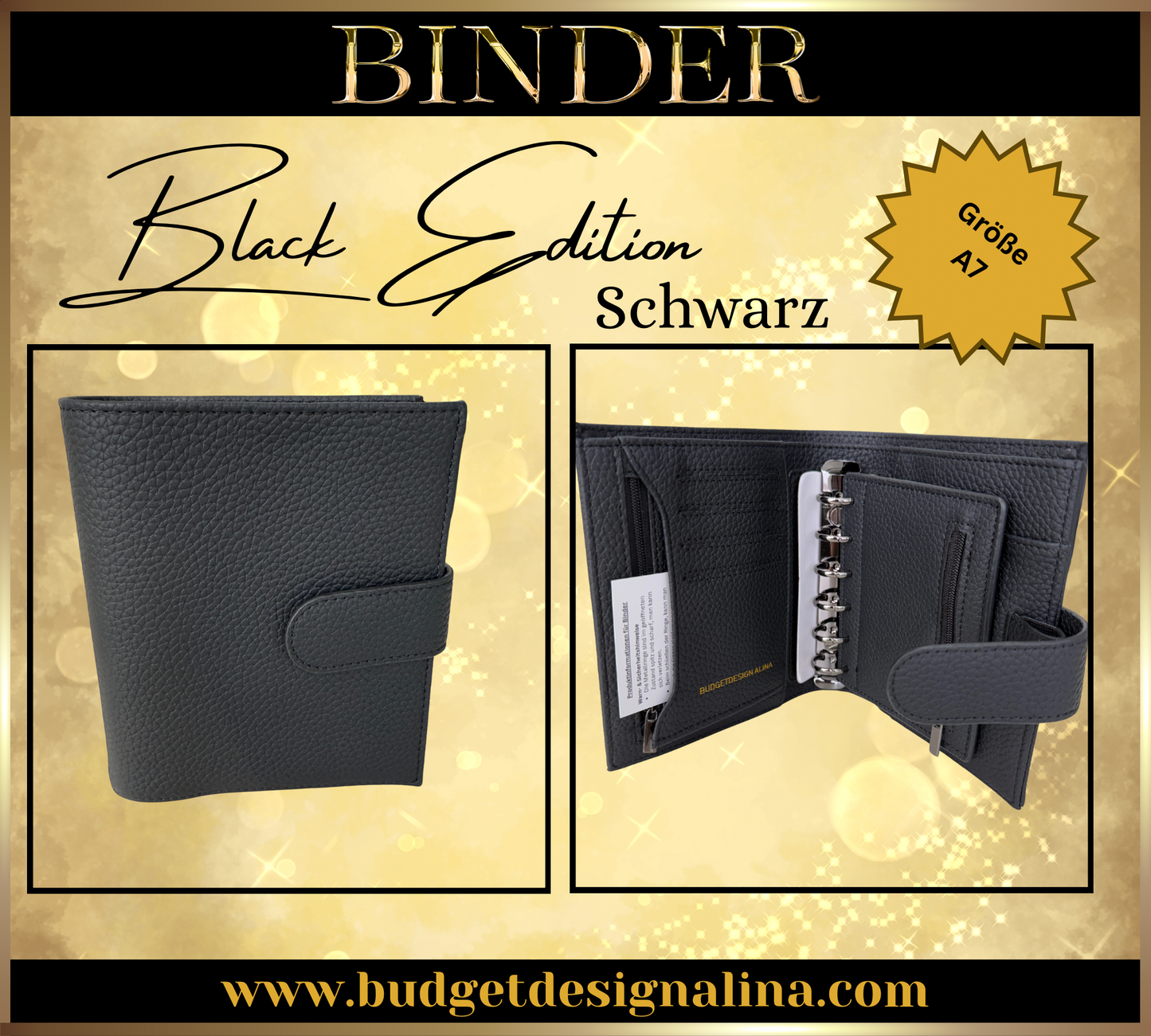 A7 Binder BLACK EDITION (grobe Struktur)