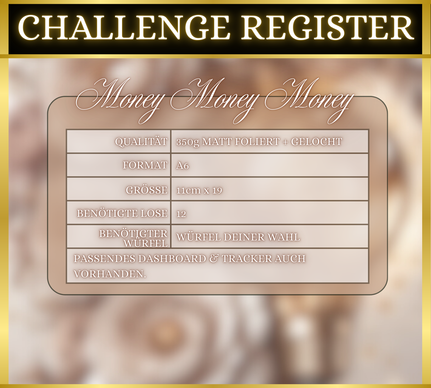 Register Challenges "Nachzahlungen" - Money Money Money