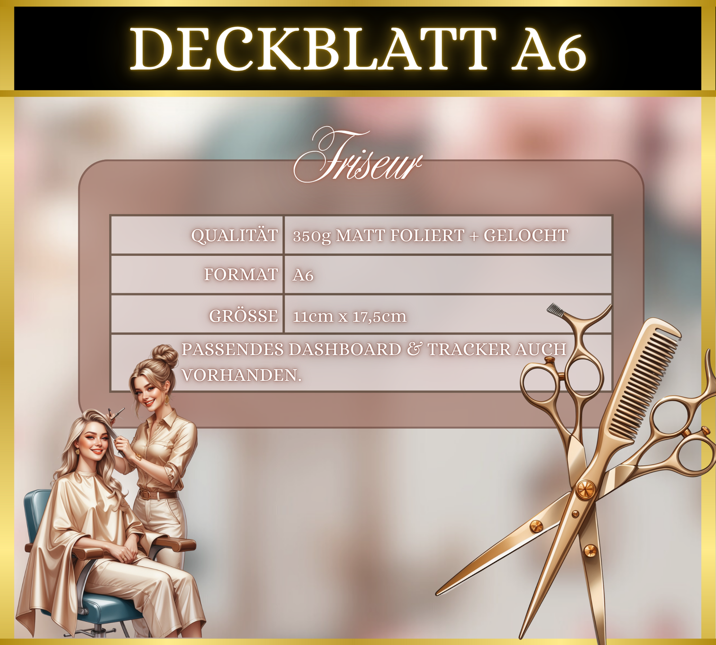 A6 Deckblatt MATT foliert - Friseur