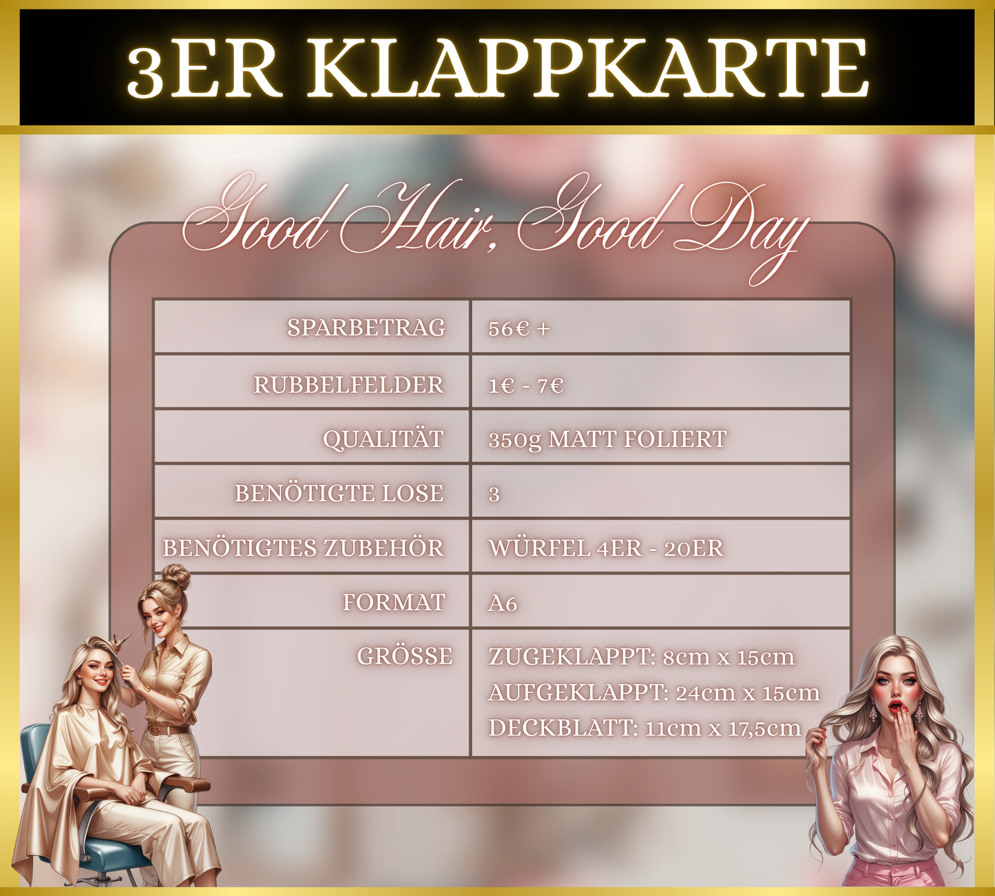 Good Hair, Good Day 3er Klappkarte