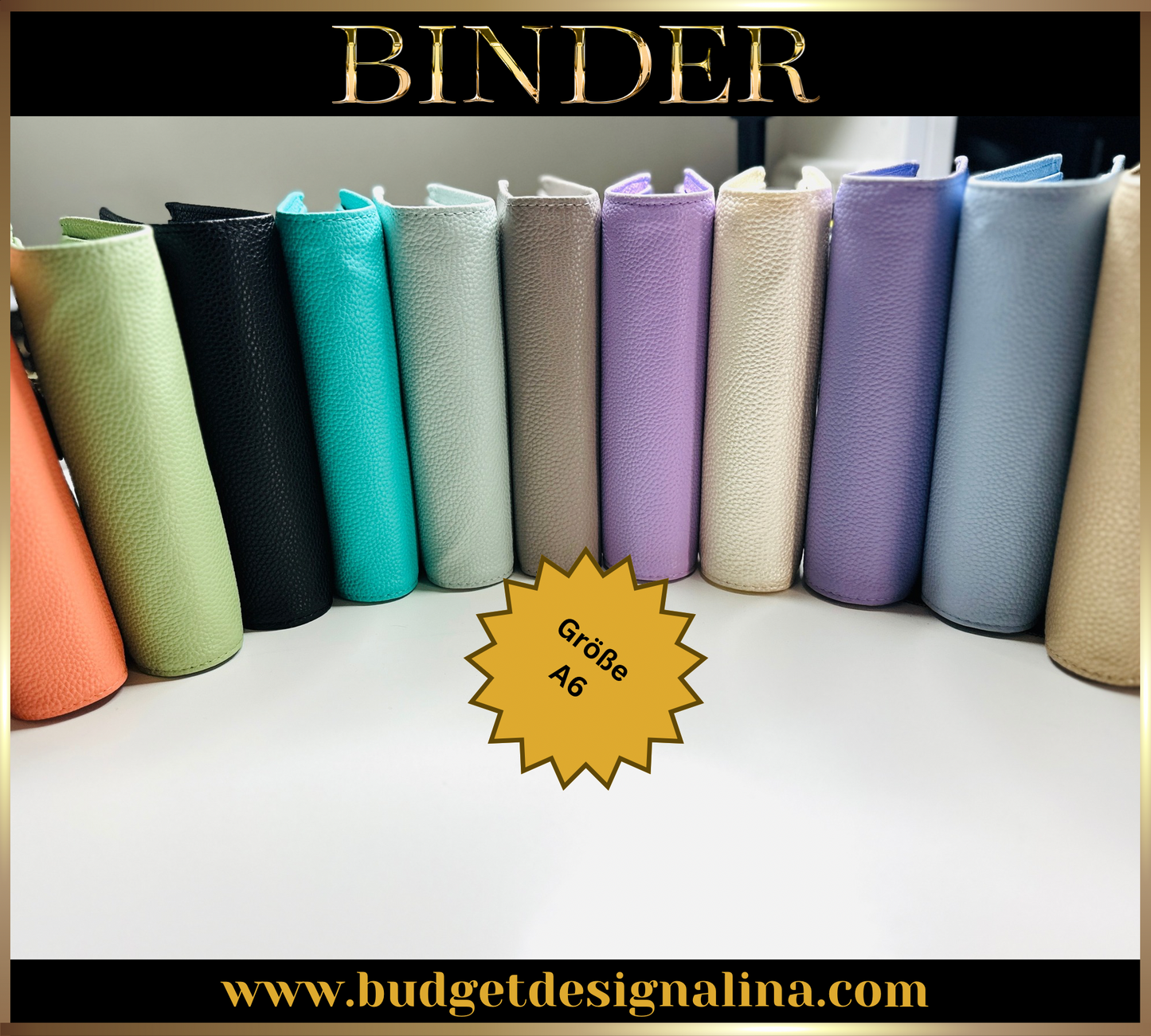 ABVERKAUF A6 Deluxe Binder mit Reißverschluss Flyleaf 3cm Ringe