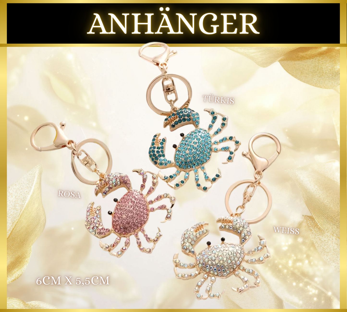 Anhänger Krebs Strass