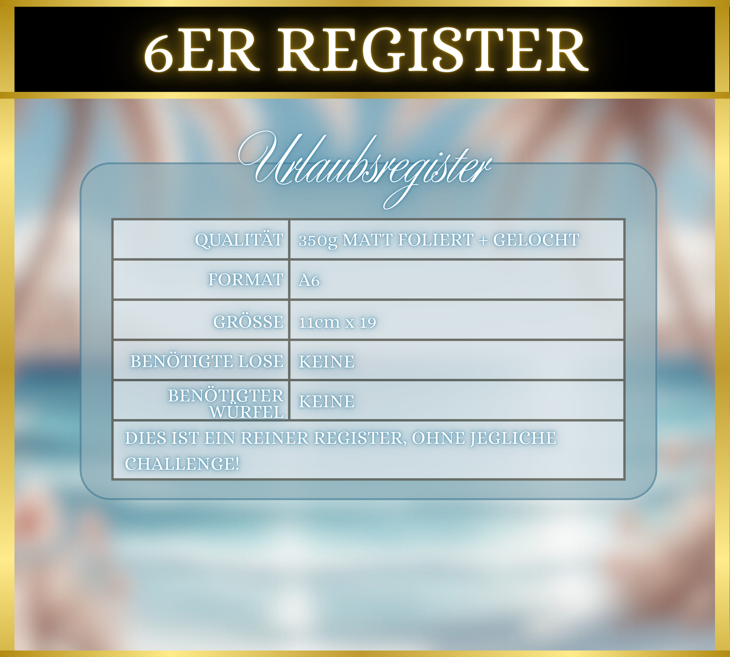Register "Zufallschallenges" Urlaub