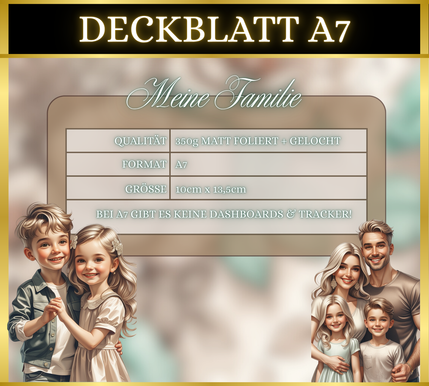A7 Deckblatt MATT foliert - Meine Familie