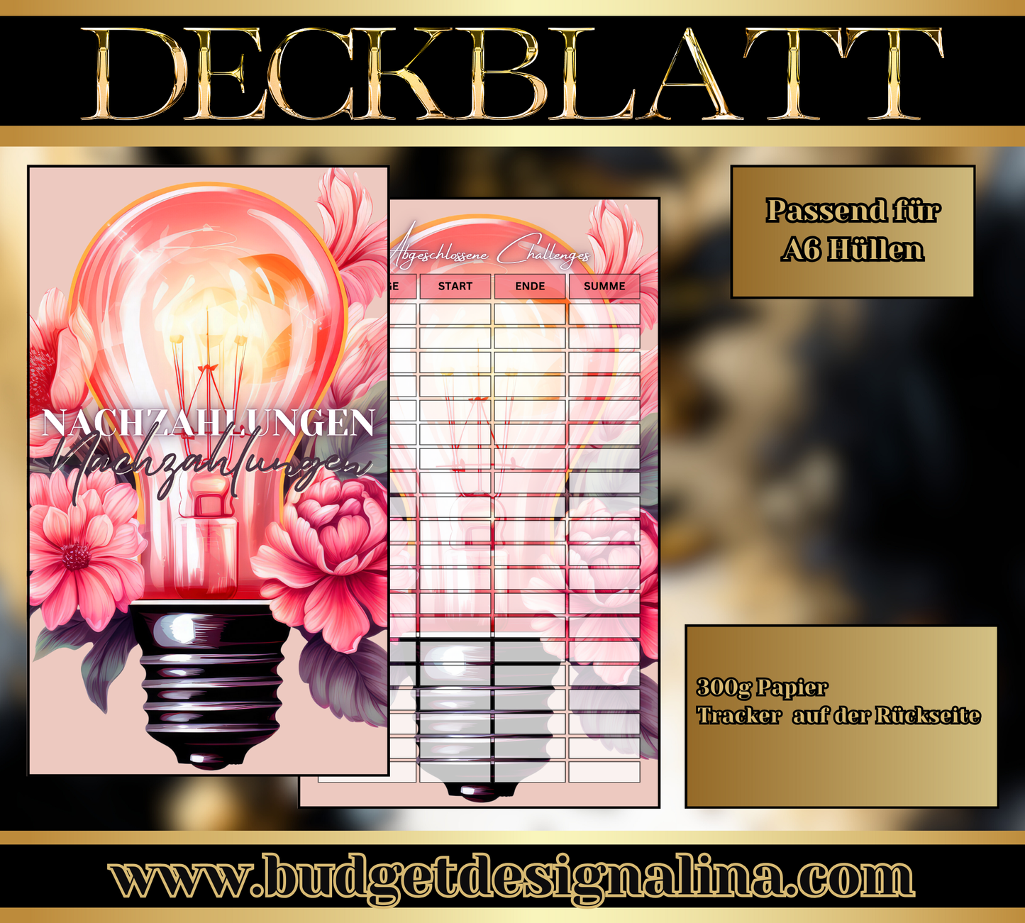 ABVERKAUF Deckblätter für deine Sparziele