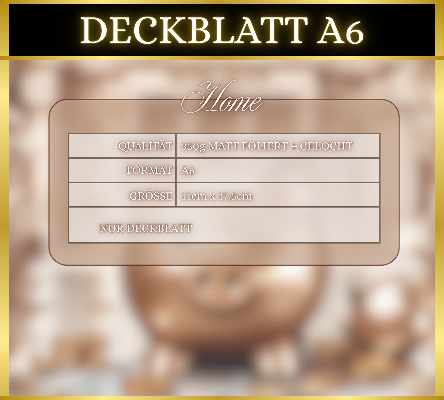 A6 Deckblatt MATT foliert - Home