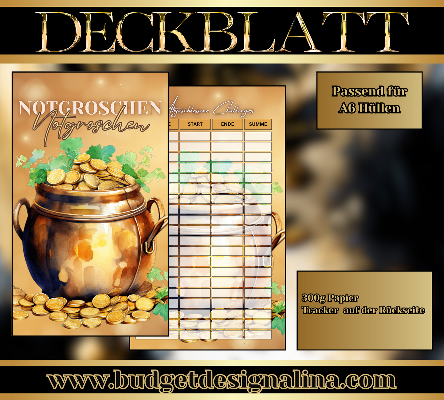 ABVERKAUF Deckblätter für deine Sparziele