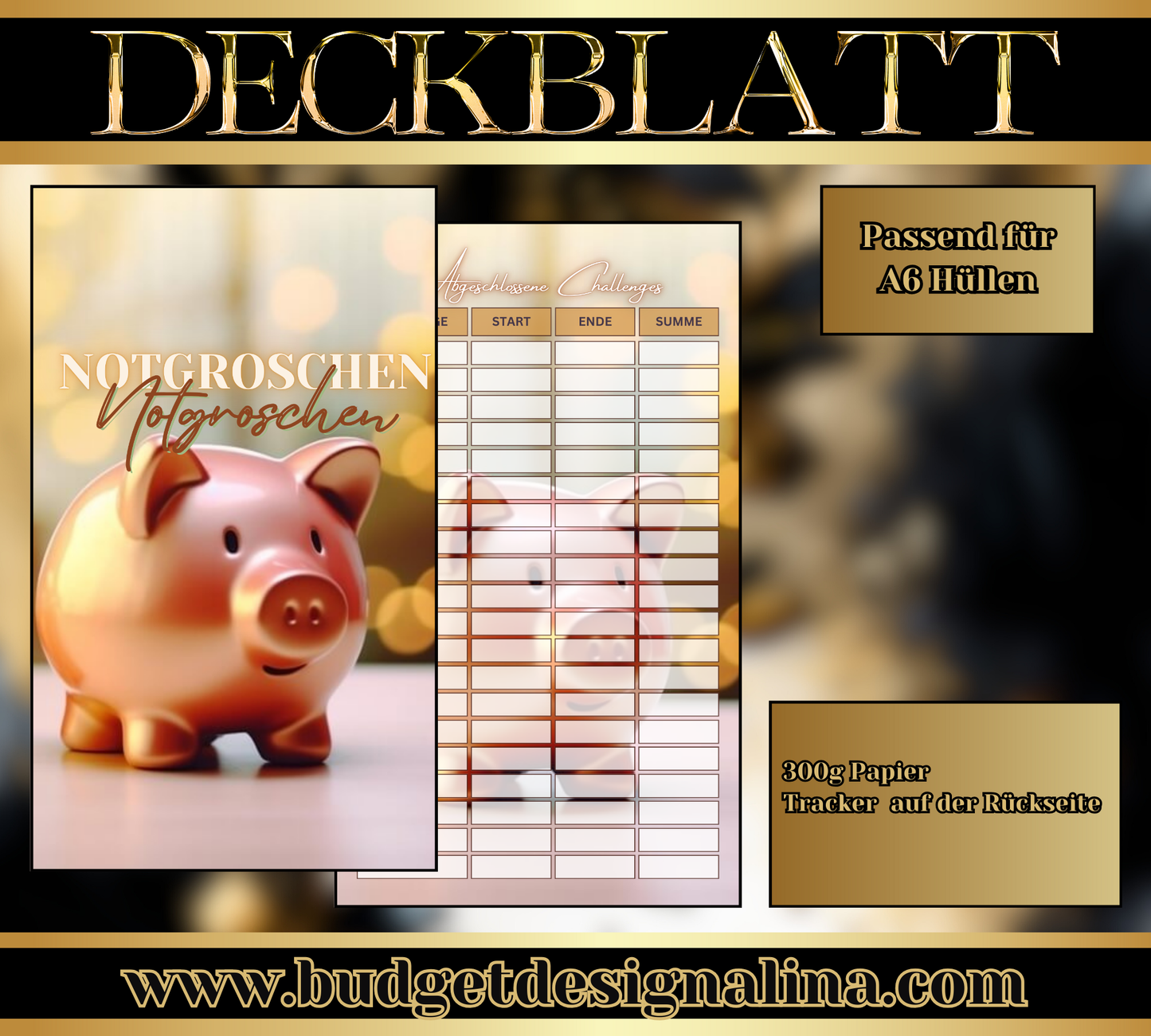 ABVERKAUF Deckblätter für deine Sparziele