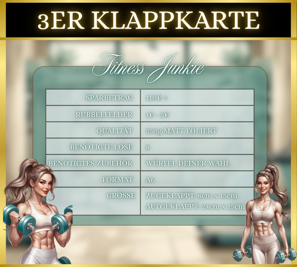 Fitness Junkie 3er Klappkarte