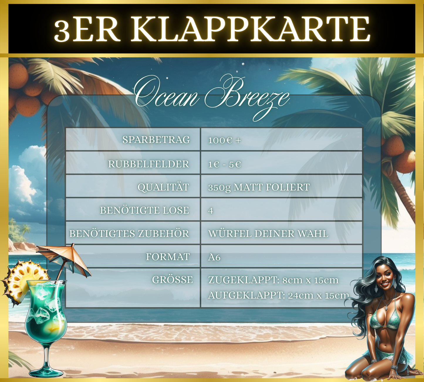 Ocean Breeze 3er Klappkarte