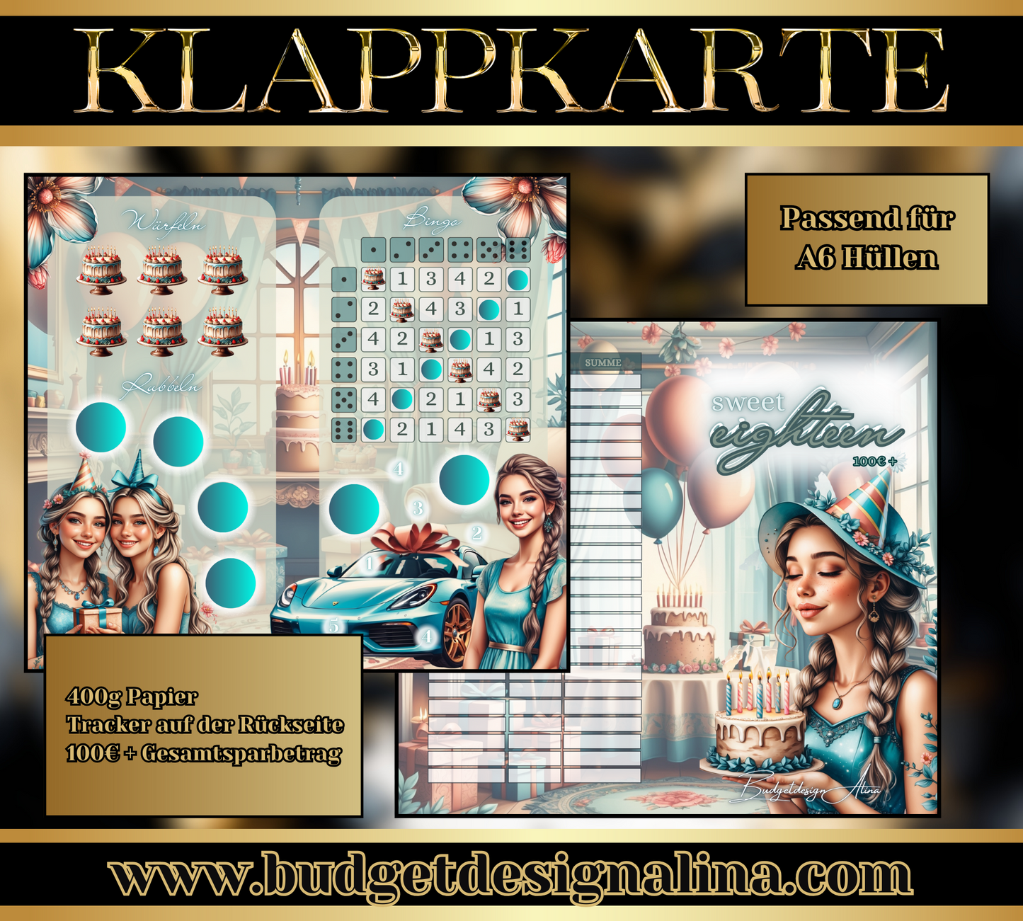 Sweet 18 2er Klappkarte