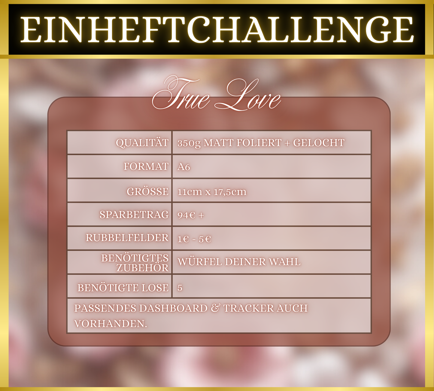True Love - Mini Jahreschallenge/Einheftchallenge