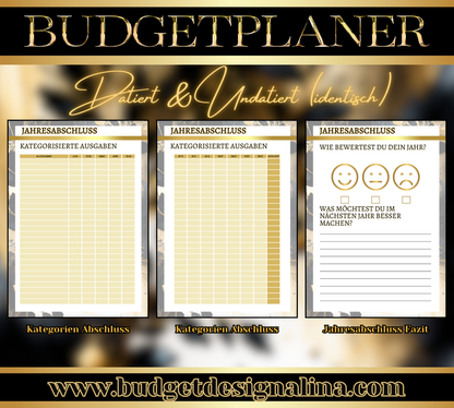 Budgetplaner (datiert oder undatiert, mit oder ohne Binder)