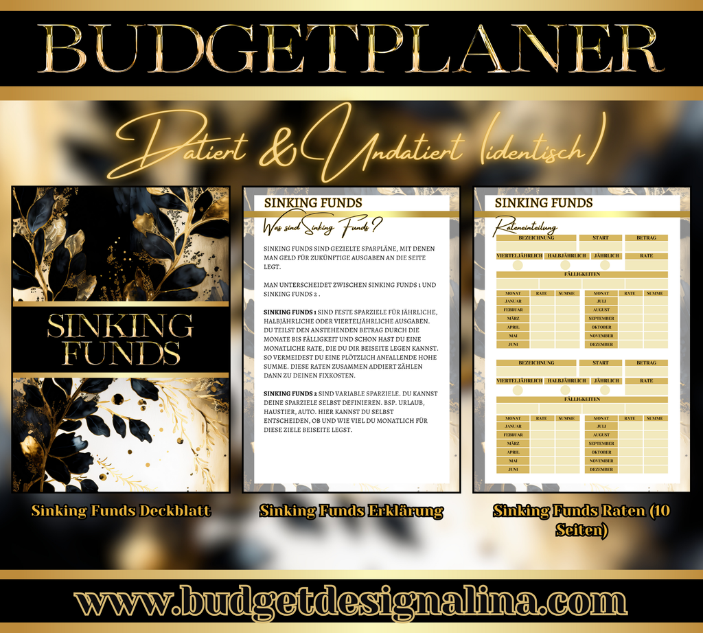Budgetplaner undatiert, mit oder ohne Binder
