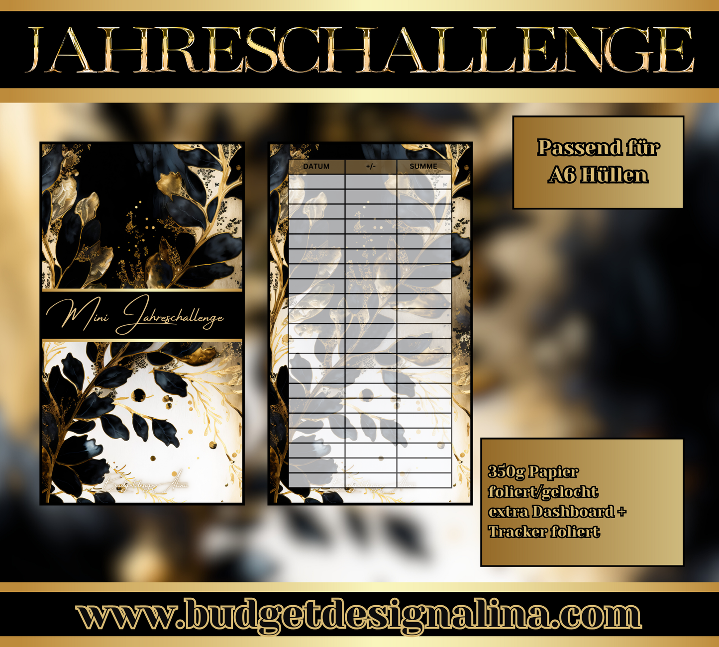 Mini Jahreschallenge Schwarz Gold