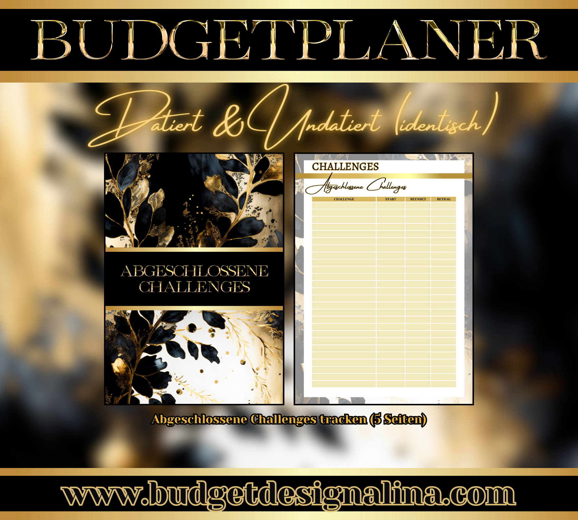 Budgetplaner undatiert, mit oder ohne Binder