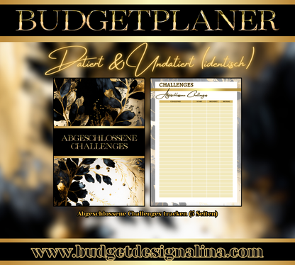 Budgetplaner (datiert oder undatiert, mit oder ohne Binder)