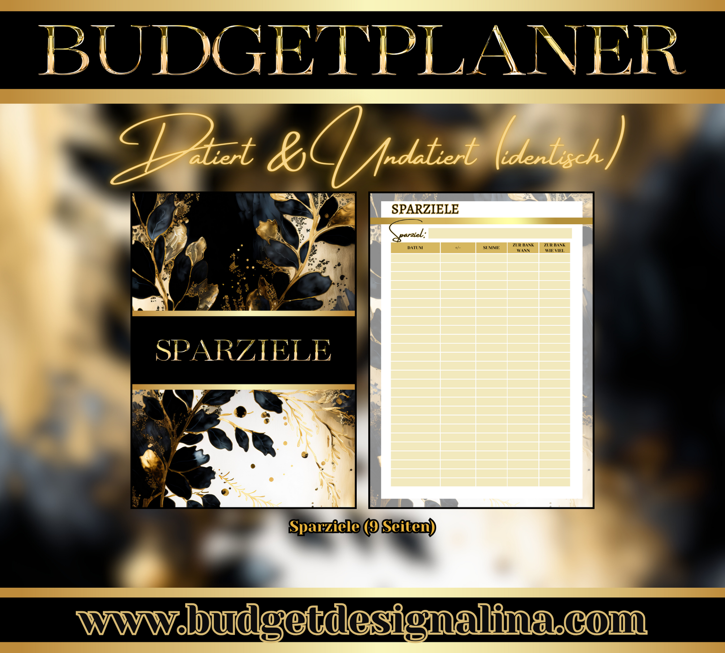 Budgetplaner (datiert oder undatiert, mit oder ohne Binder)