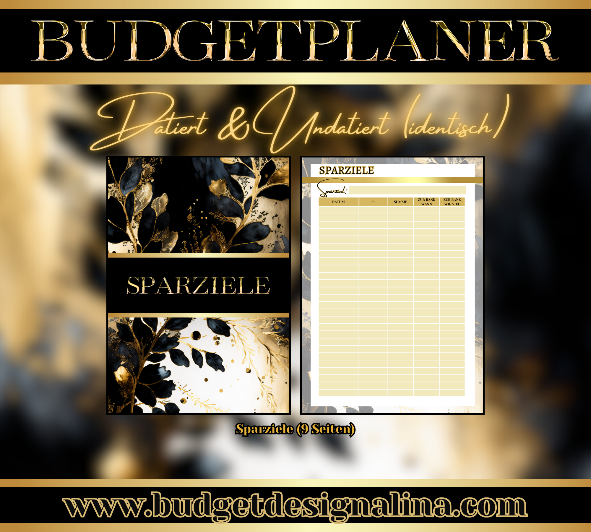 Budgetplaner undatiert, mit oder ohne Binder