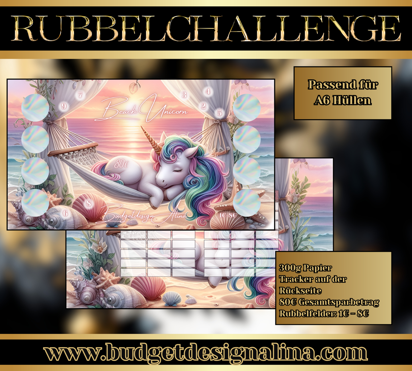 Beach Unicorn Rubbelchallenge