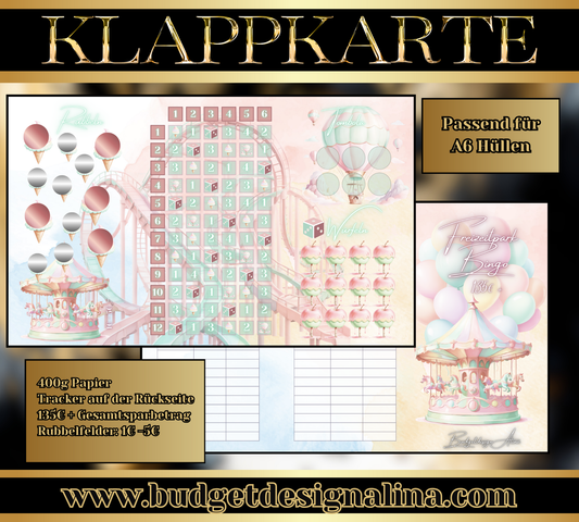 Freizeitpark Bingo 3er Klappkarte