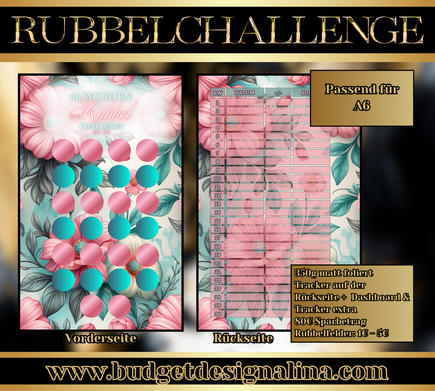 26 Wochen Rubbelchallenge zum einheften