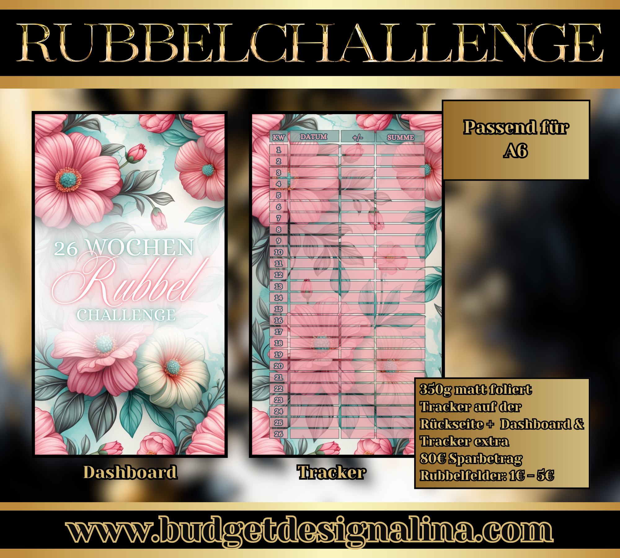 26 Wochen Rubbelchallenge zum einheften