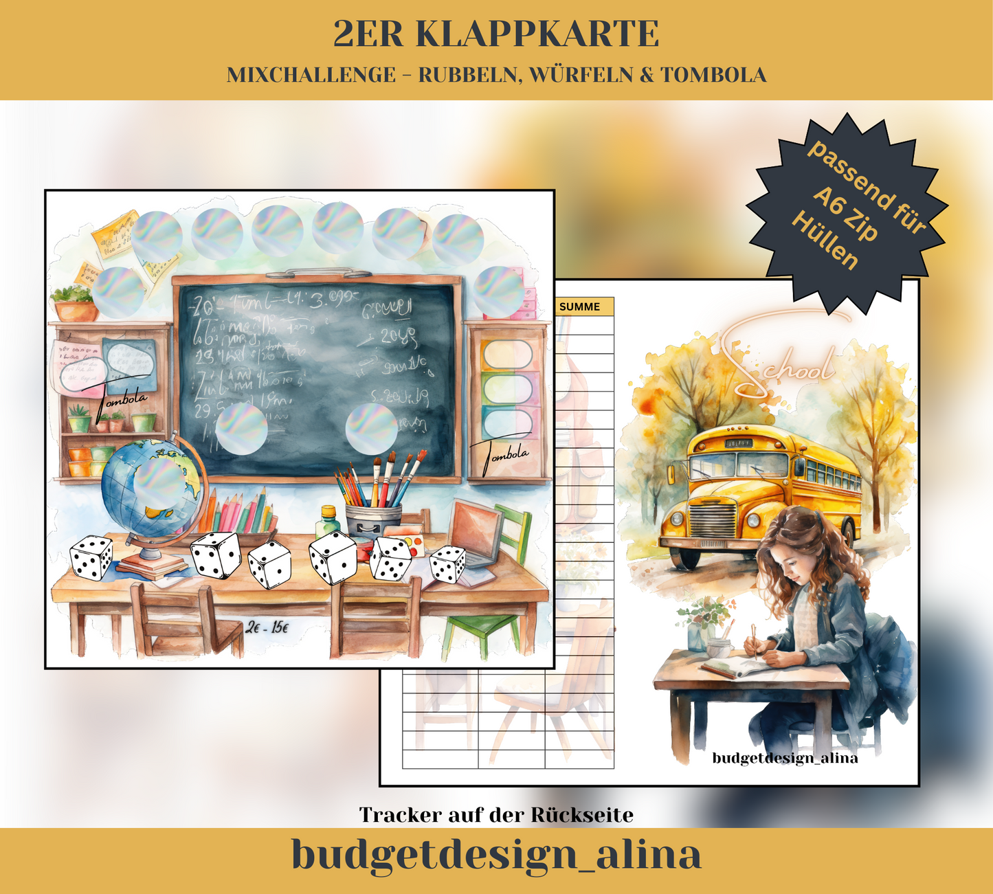 School 2er Klappkarte Mixchallenge