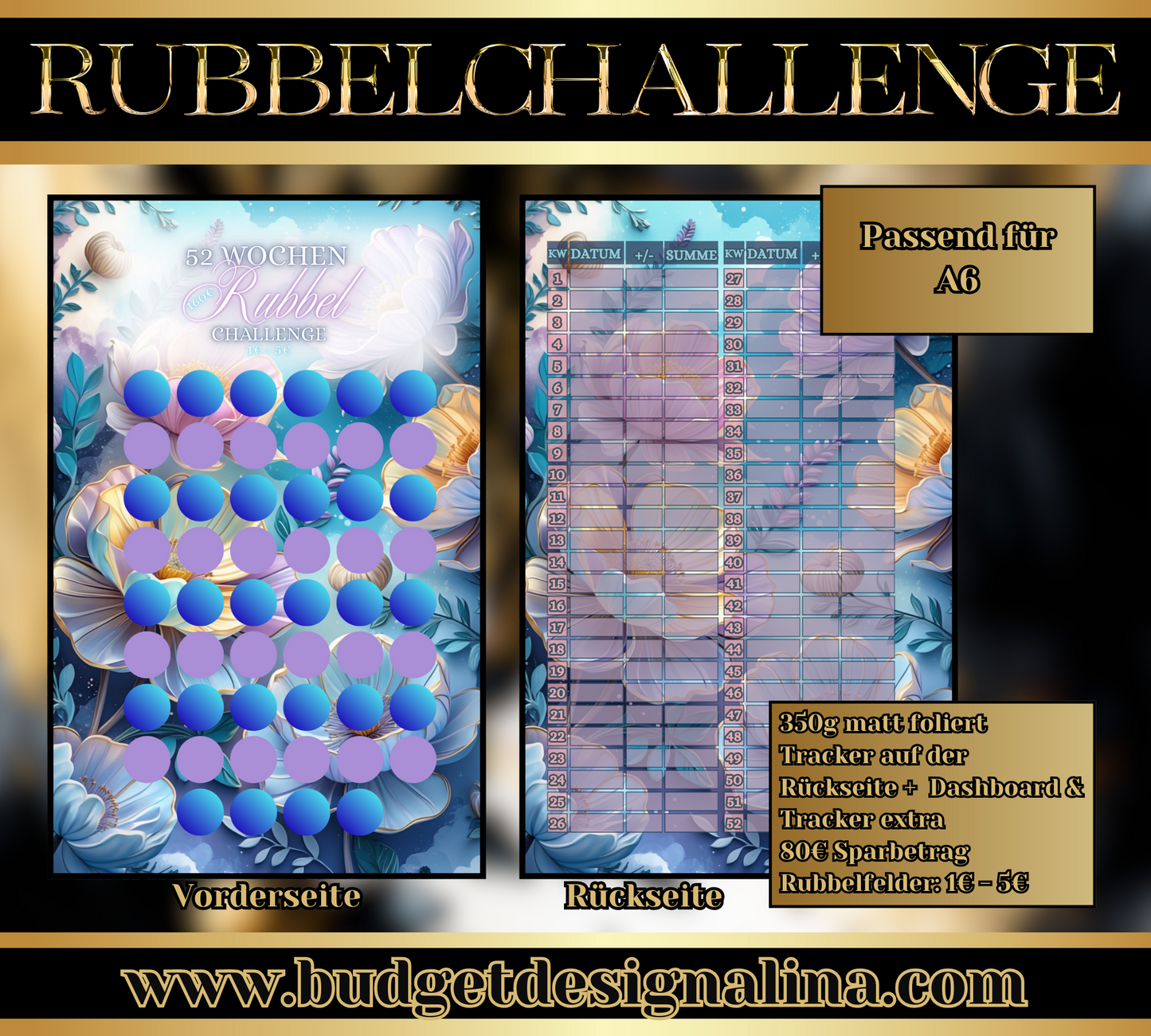 52 Wochen Rubbelchallenge zum einheften