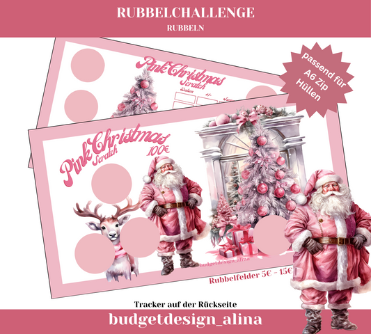 Pink Christmas Rubbelchallenge