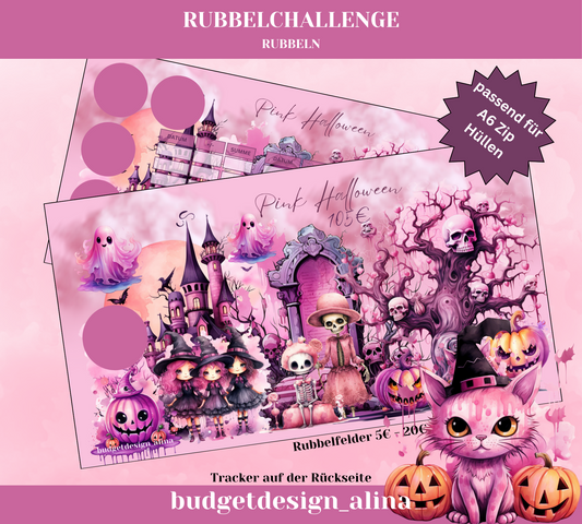 Pink Halloween Rubbelchallenge