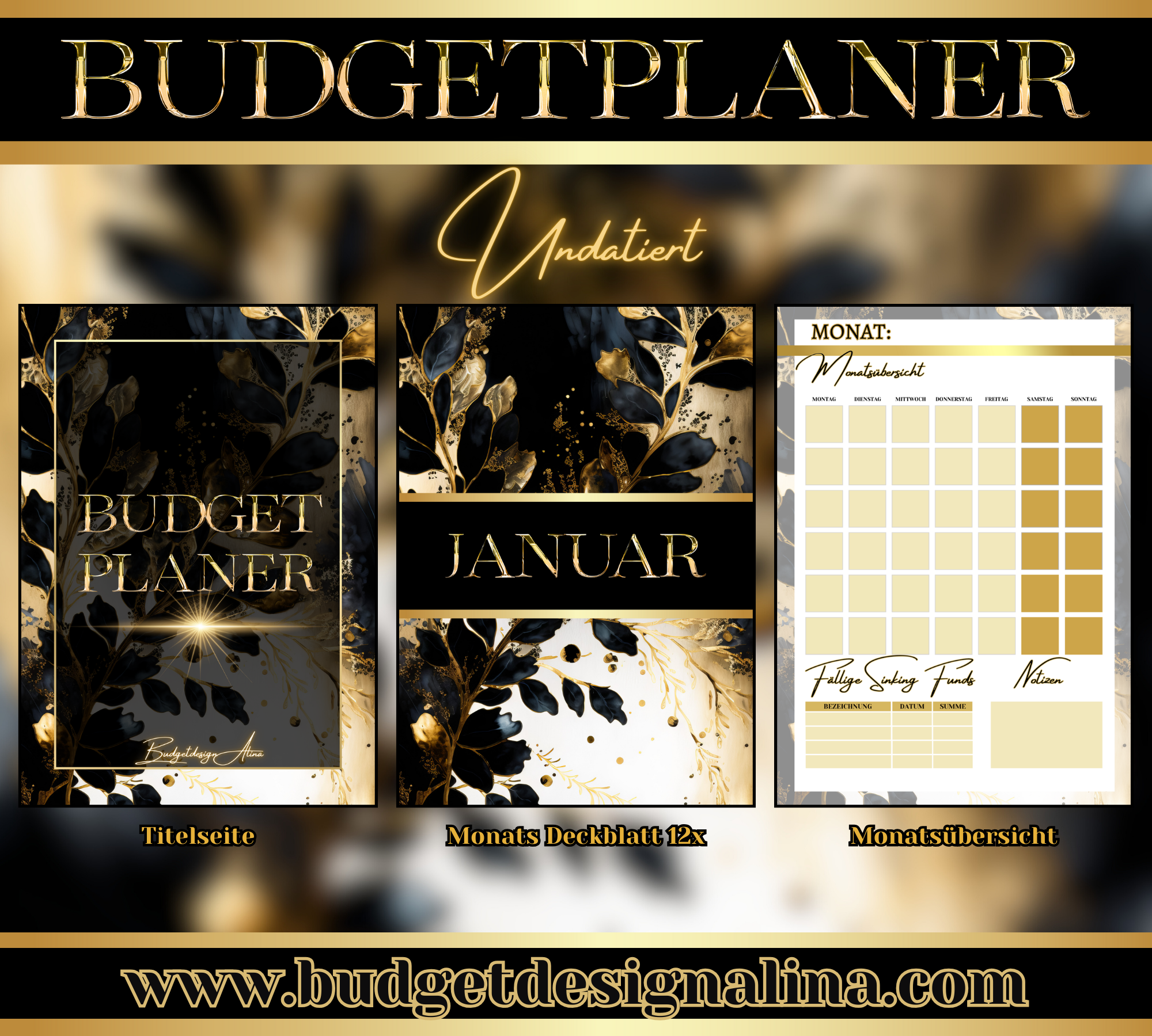 Budgetplaner undatiert, mit oder ohne Binder