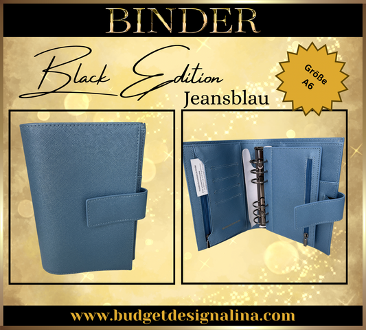 A6 Binder BLACK EDITION (glatte Struktur)