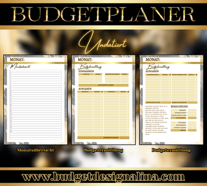 Budgetplaner (datiert oder undatiert, mit oder ohne Binder)