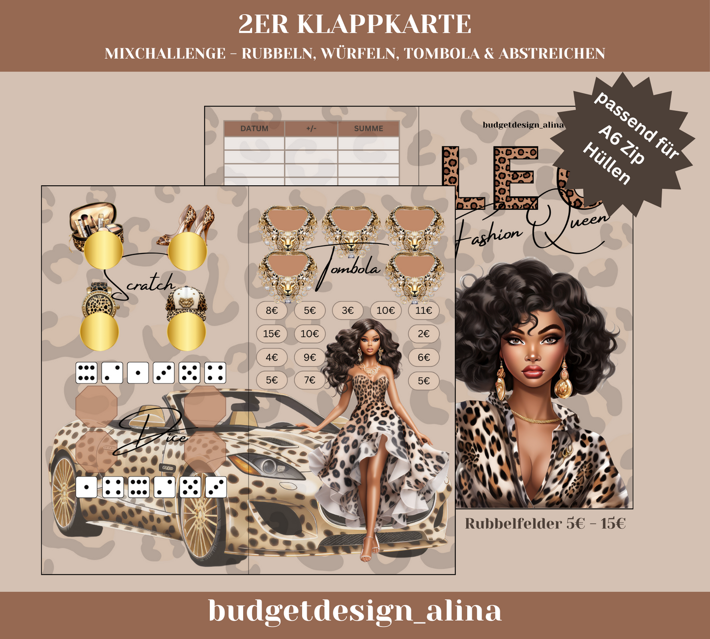 Leo Fashion Queen 2er Klappkarte Mixchallenge