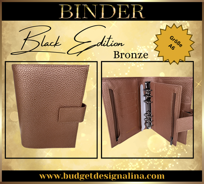 A6 Binder BLACK EDITION (grobe Struktur)