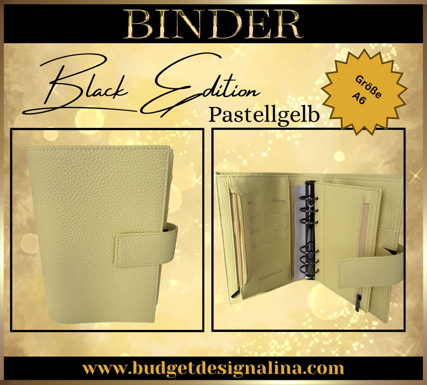 A6 Binder BLACK EDITION (grobe Struktur)