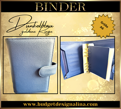 ABVERKAUF A6 Deluxe Binder mit Reißverschluss Flyleaf 3cm Ringe