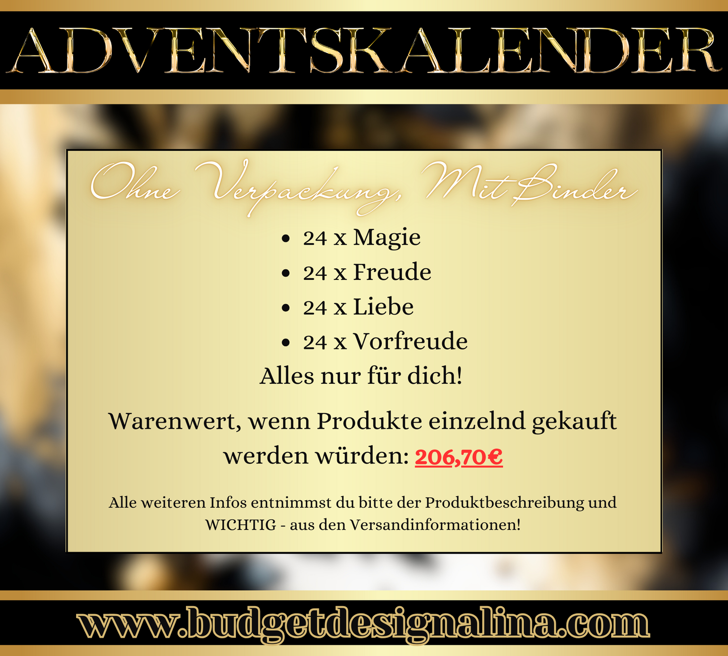 Adventskalender 2025 OHNE Verpackung MIT Binder (für die ungeduldigen)