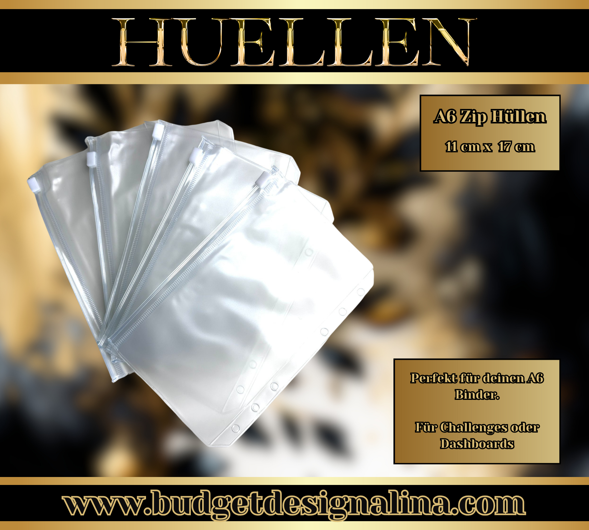 A6 Zip Hüllen Frosty (5er Set)