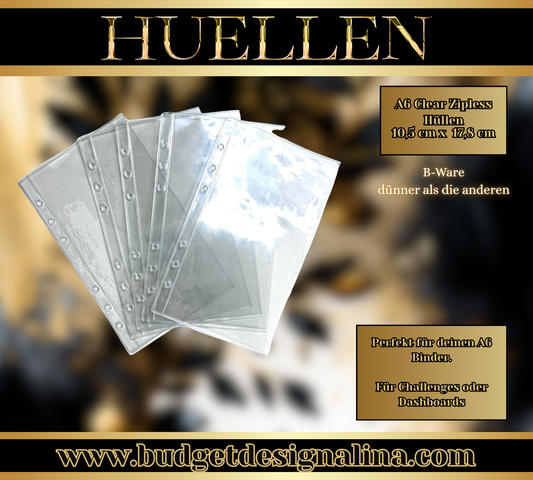 A6 Zipless Hüllen Clear (5er Set) B-Ware