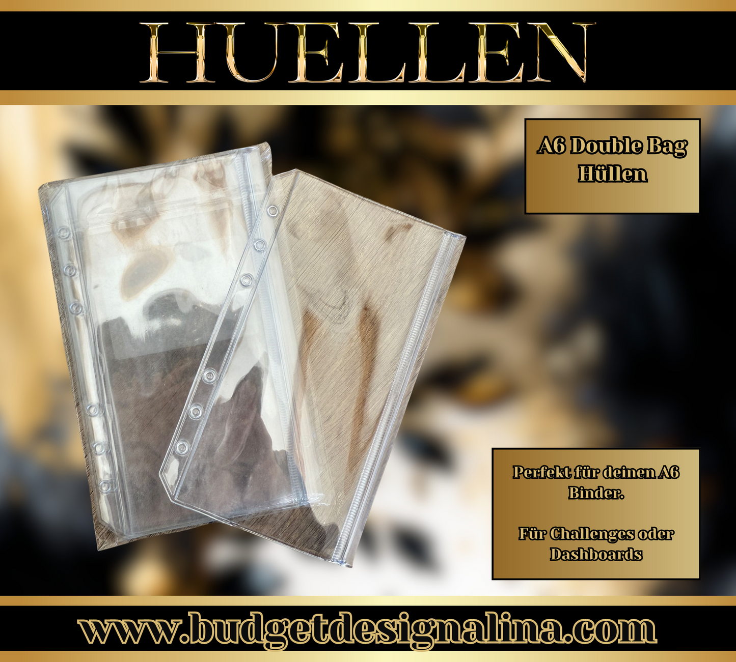 A6 Double Bag Clear mit Druckverschluss