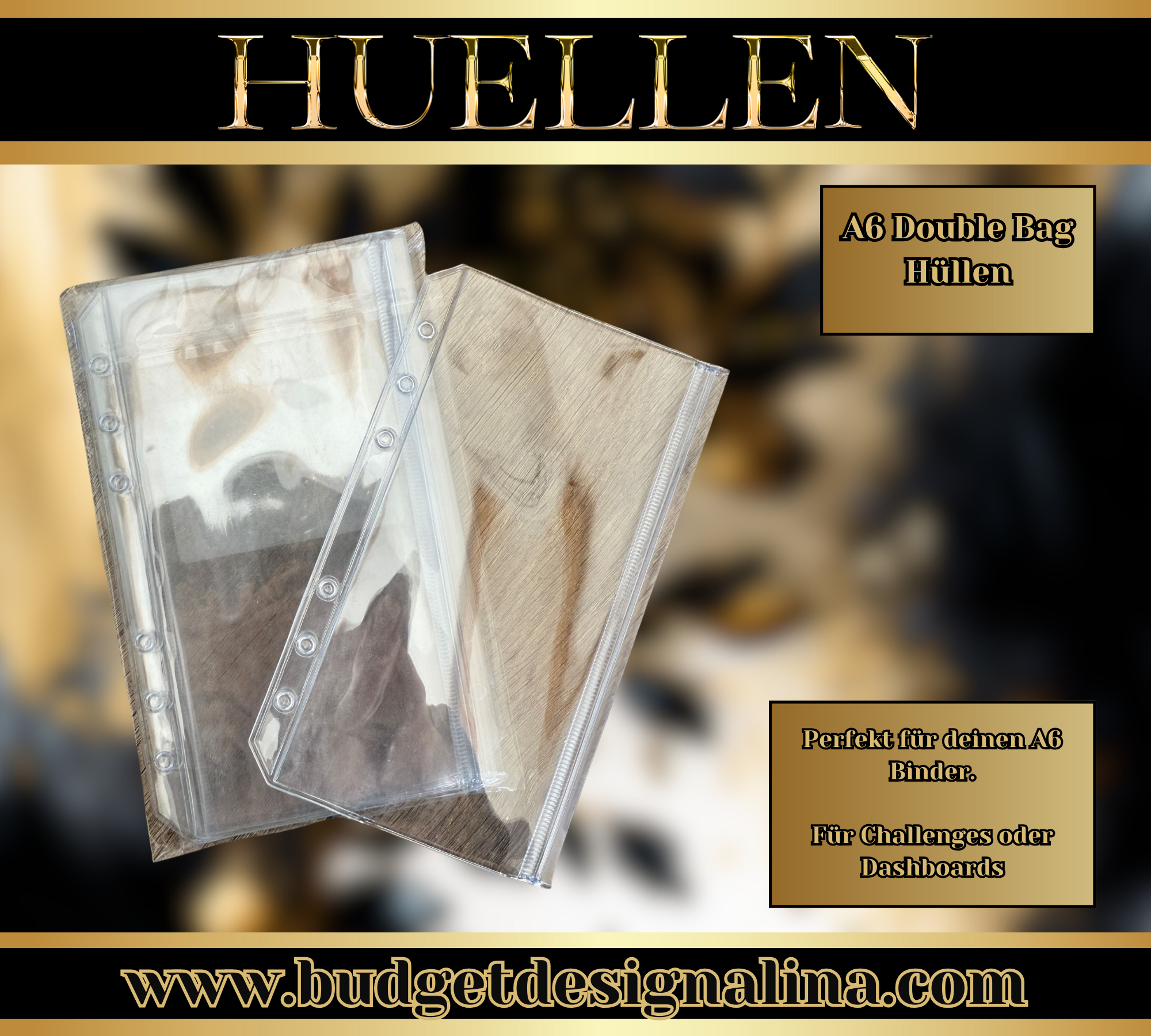 A6 Double Bag Clear mit Druckverschluss