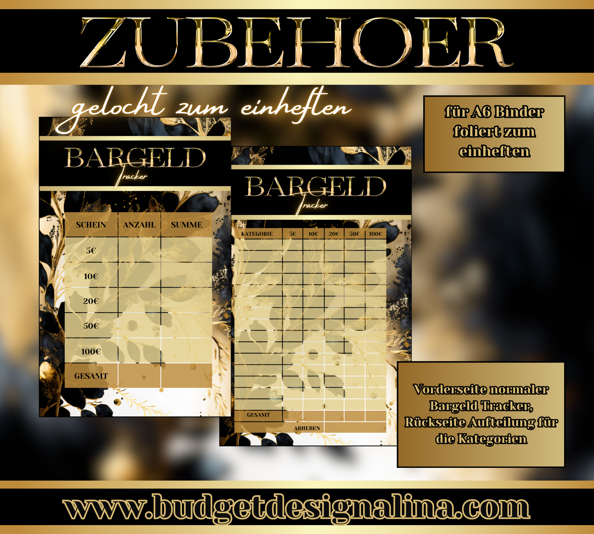 Bargeld Tracker (als Einleger für die Zipperhülle)