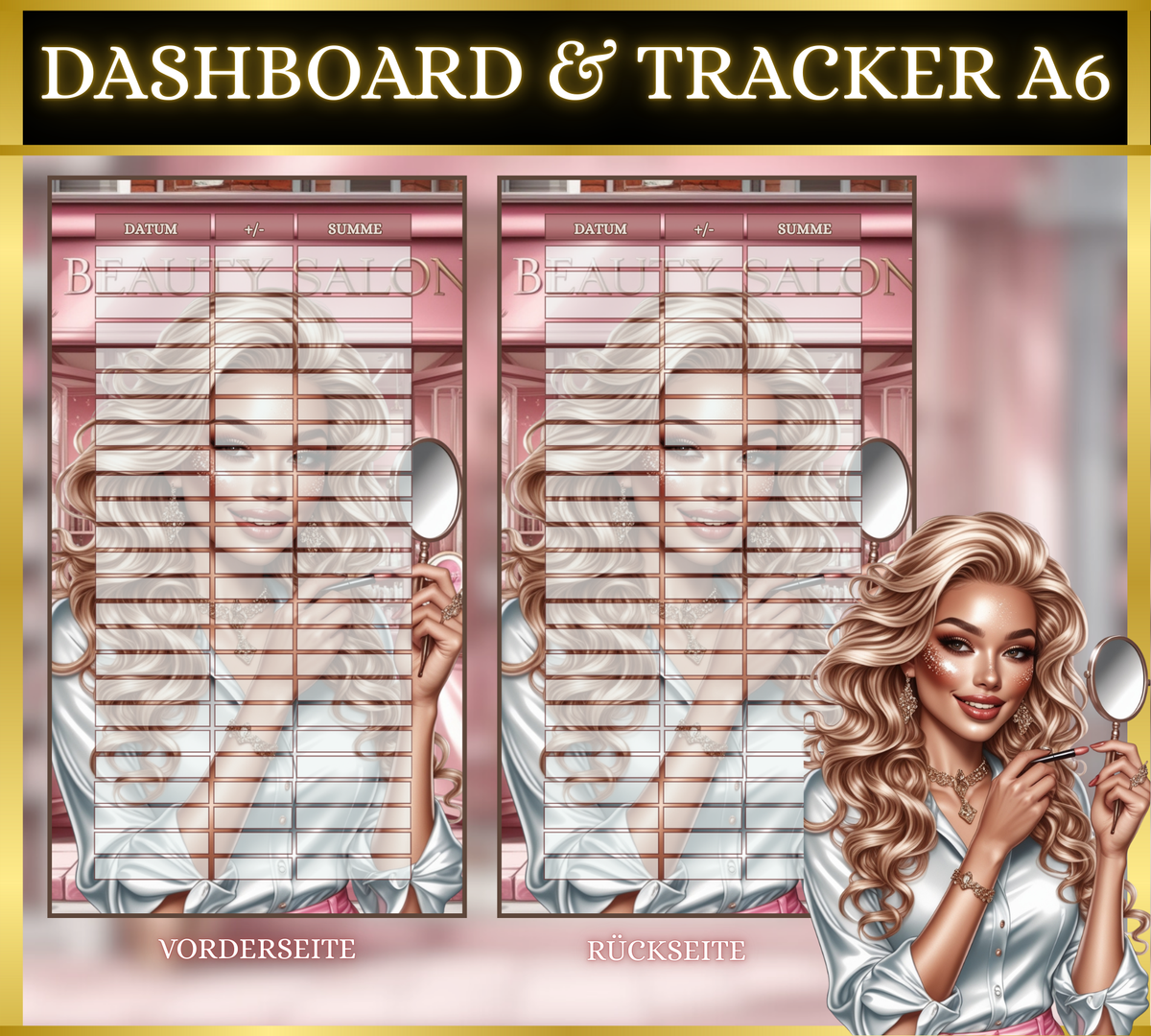 A6 Dashboard & Tracker MATT foliert - Beauty