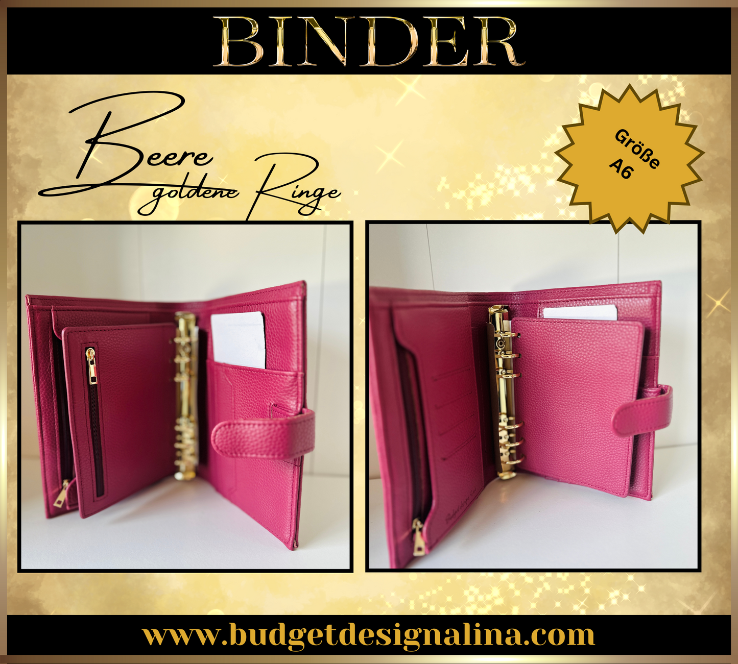 A6 Deluxe Binder mit Reißverschluss Flyleaf