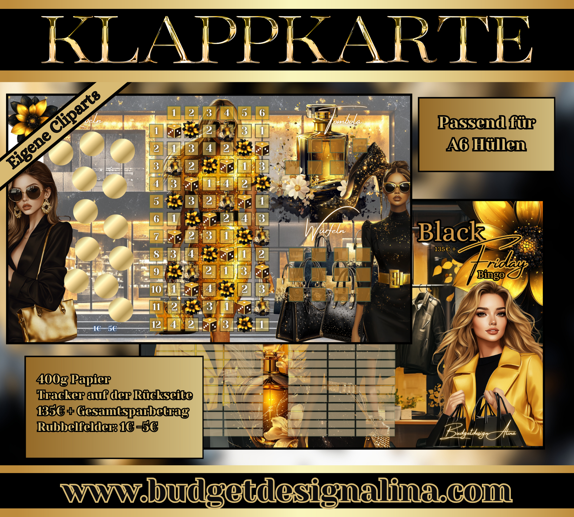 Black Friday Bingo 3er Klappkarte