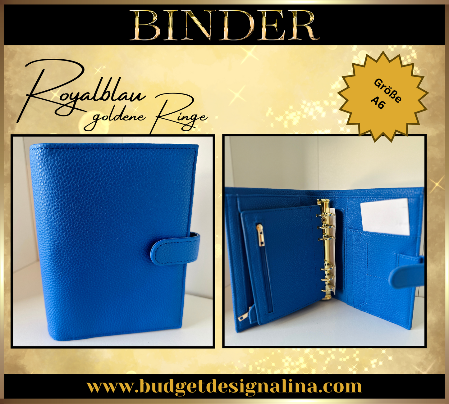 B-WARE A6 Deluxe Binder mit Reißverschluss Flyleaf